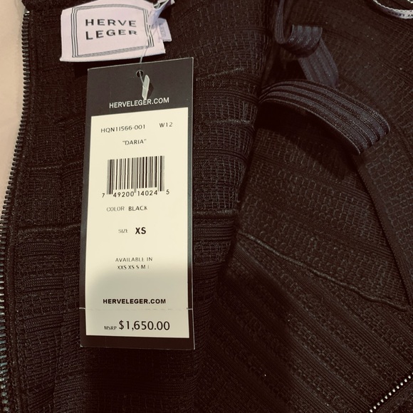 Herve Leger XS Daría Black Bandage Sequined Corset - Picture 9 of 9